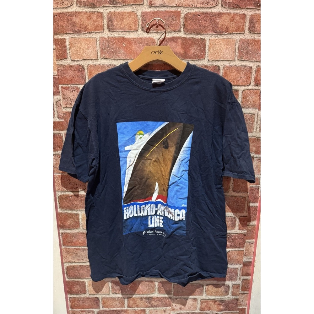 Holland America Line T-Shirt Mens Size TG 100% Cotton Casual Graphic Cruise Line